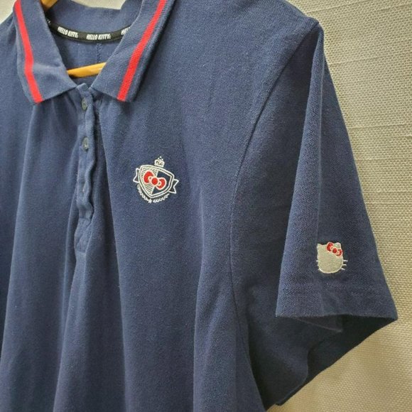 Hello Kitty Sanrio Dress Womens 4x Short Sleeve Polo Ribbed Knit Collar Pullover - Picture 2 of 6